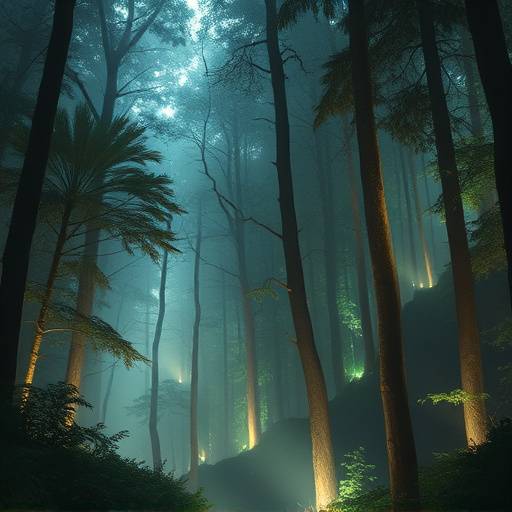 Image d'un esprit de la forêt de 'La Ville Invisible', avec des effets lumineux