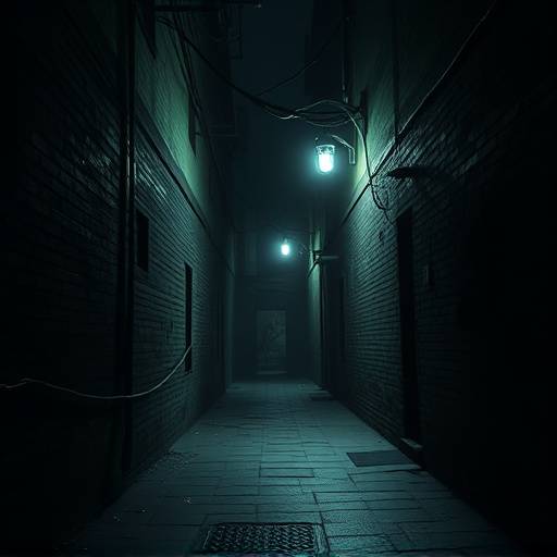 Une ruelle sombre et inquiétante, lieu récurrent dans la série.